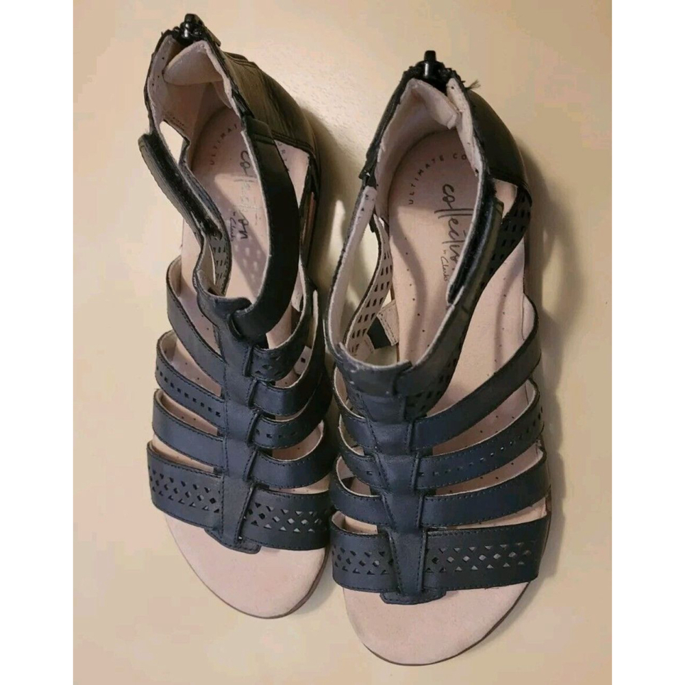Ultimate Comfort Collection by Clarks Black Gladiator Style Sandals Size 8.